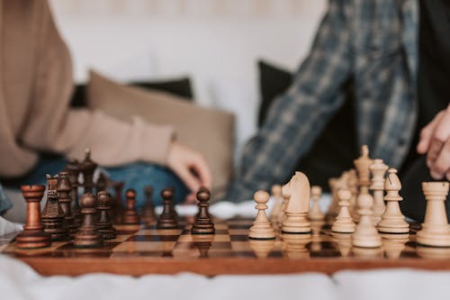 Free People Playing a Chess Game Stock Photo