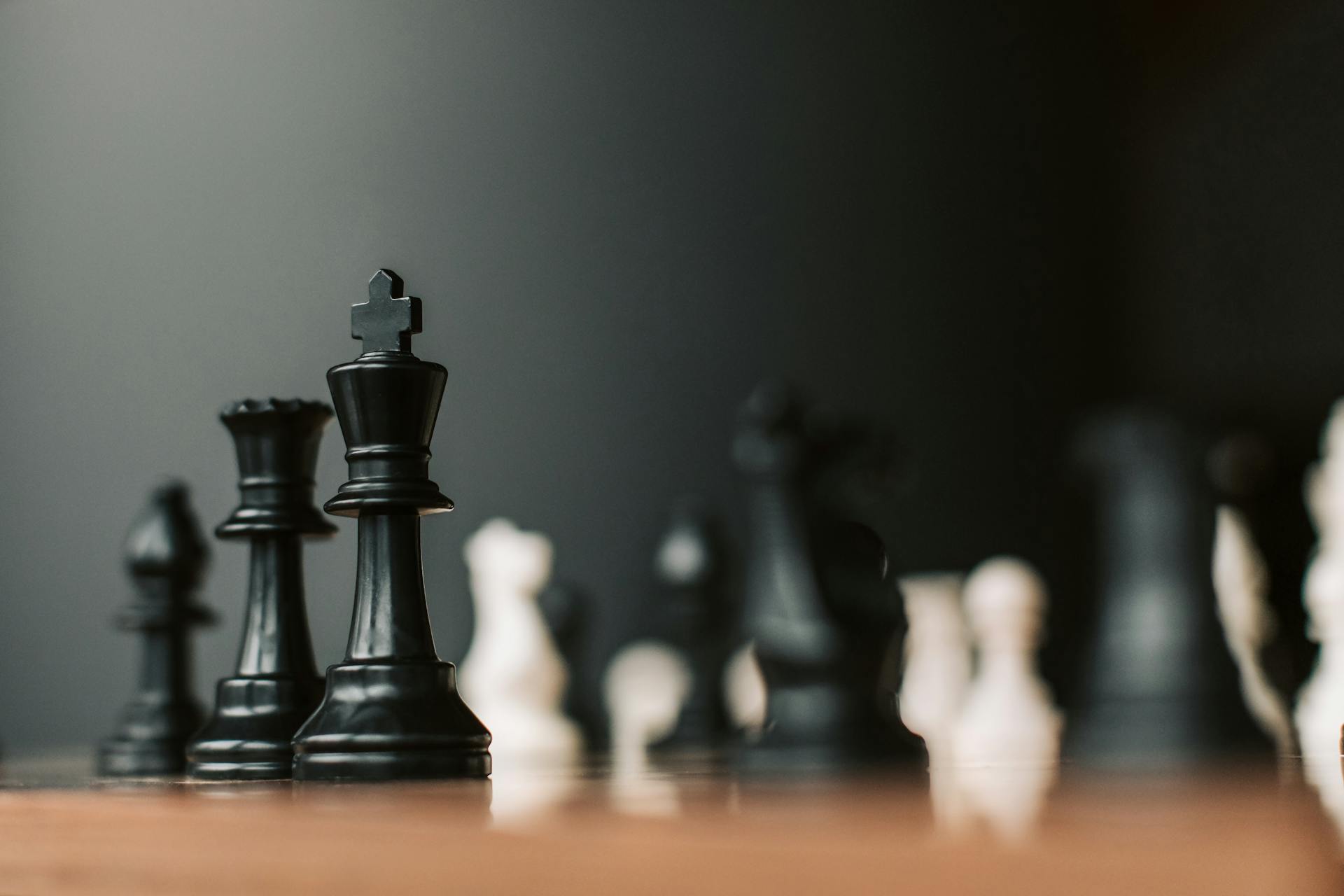 Black Chess Pieces on the Board