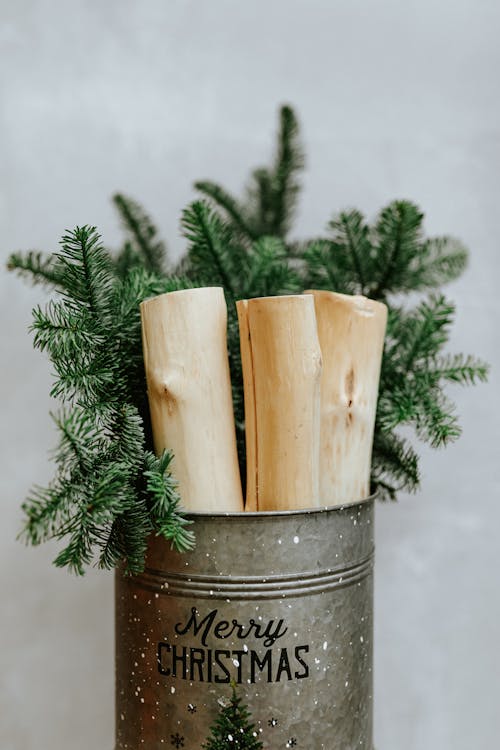 Woods and Garland Inside a Bucket