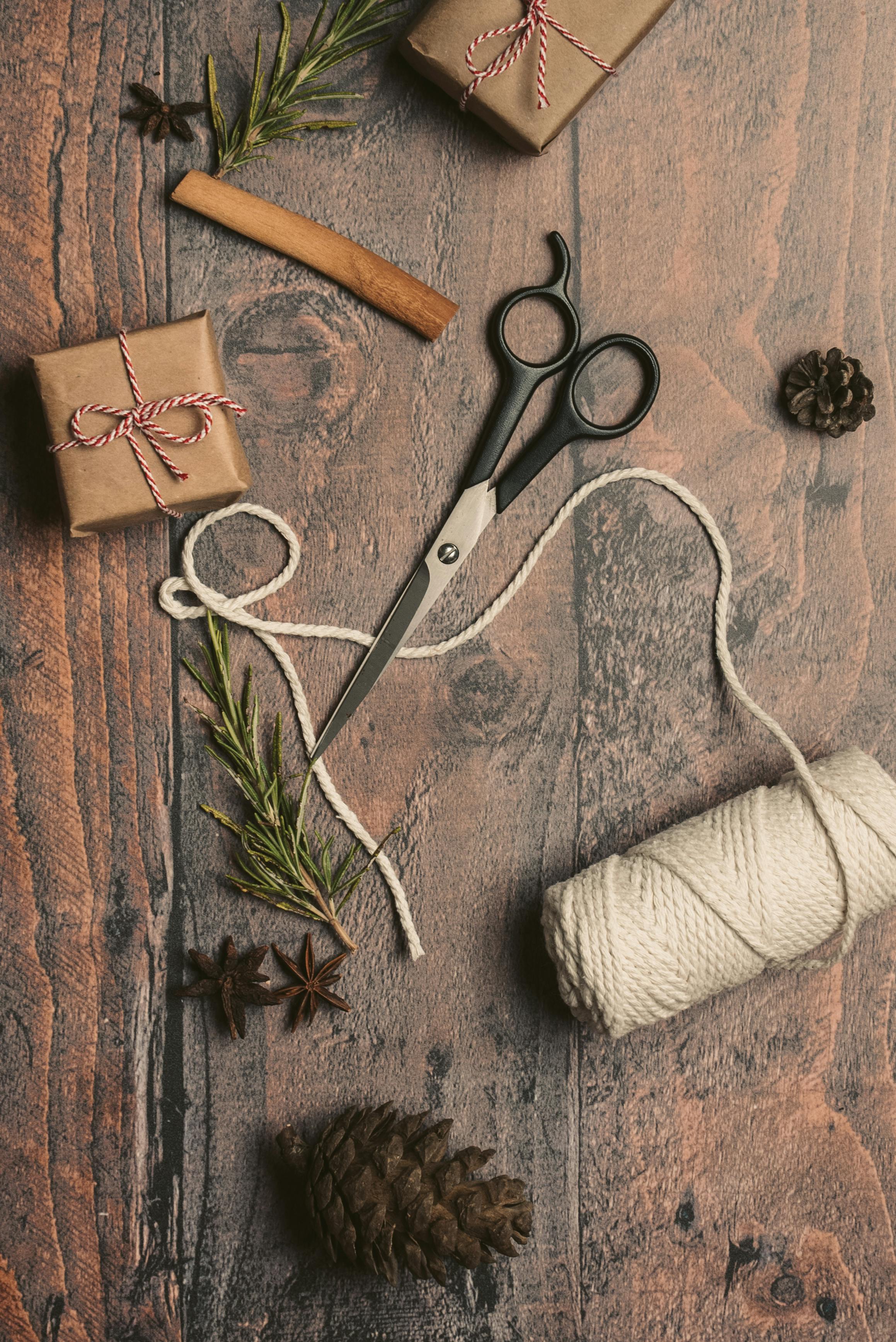 Still Life Of Spools Of Thread On A Wooden Background Stock Photo