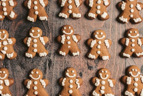 Close Up Photo of Cookies on Wooden Surface