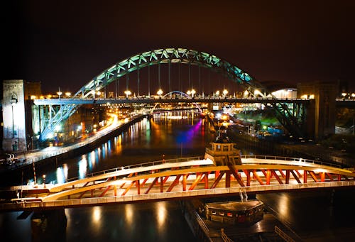Free Illuminated Bridges Stock Photo