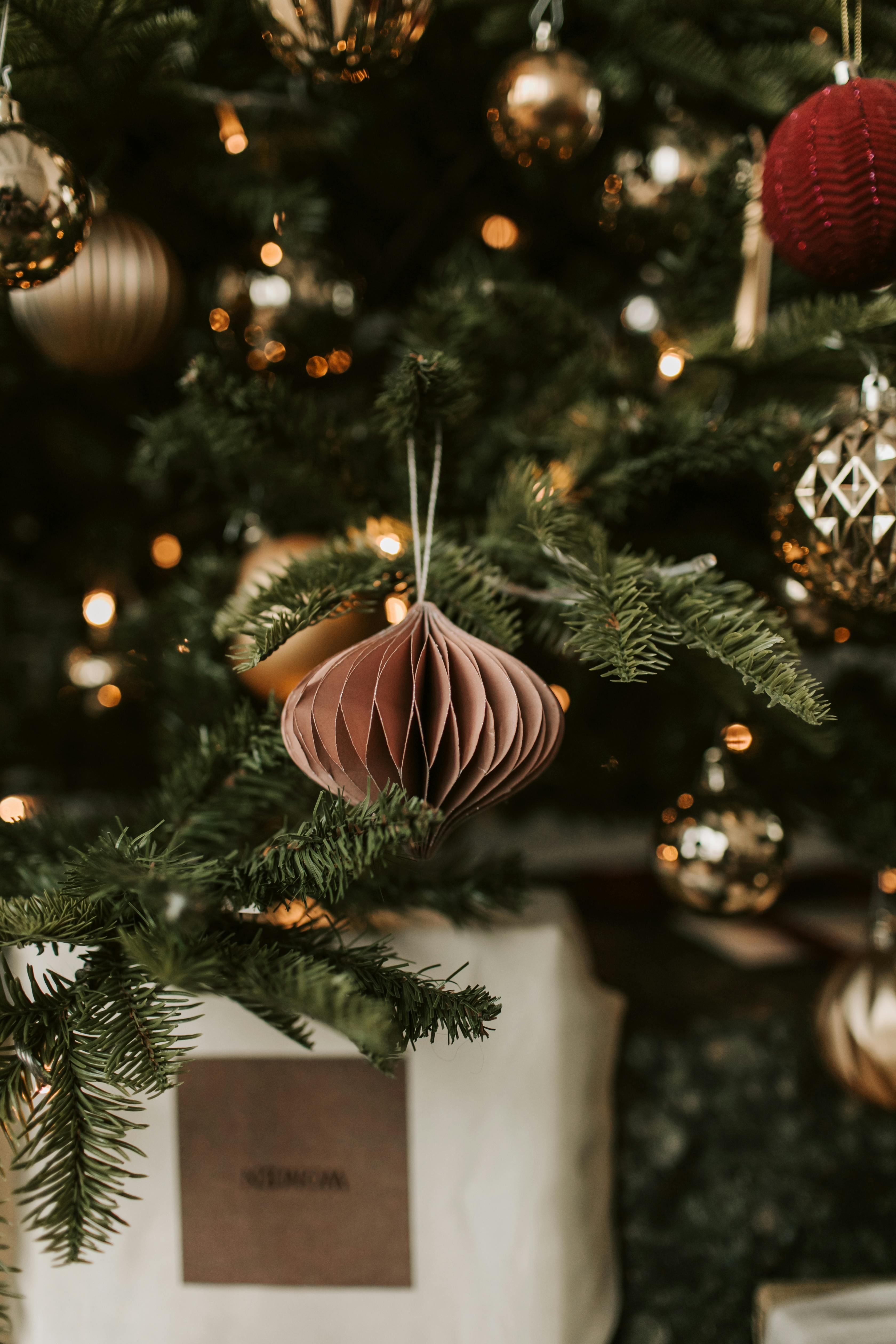 christmas bauble hanging on the christmas tree