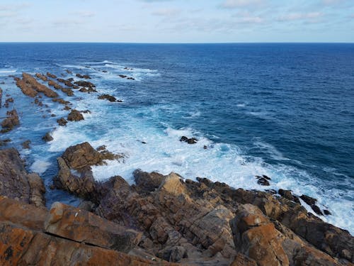 Sea Waves Splashing on Rocks