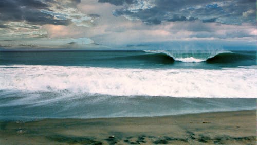 Free stock photo of green hill beach, hurricane gloria surf