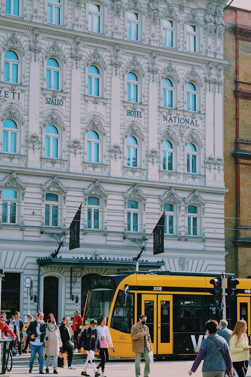 Front Exterior of Hotel Nemzeti in Budapest Hungary