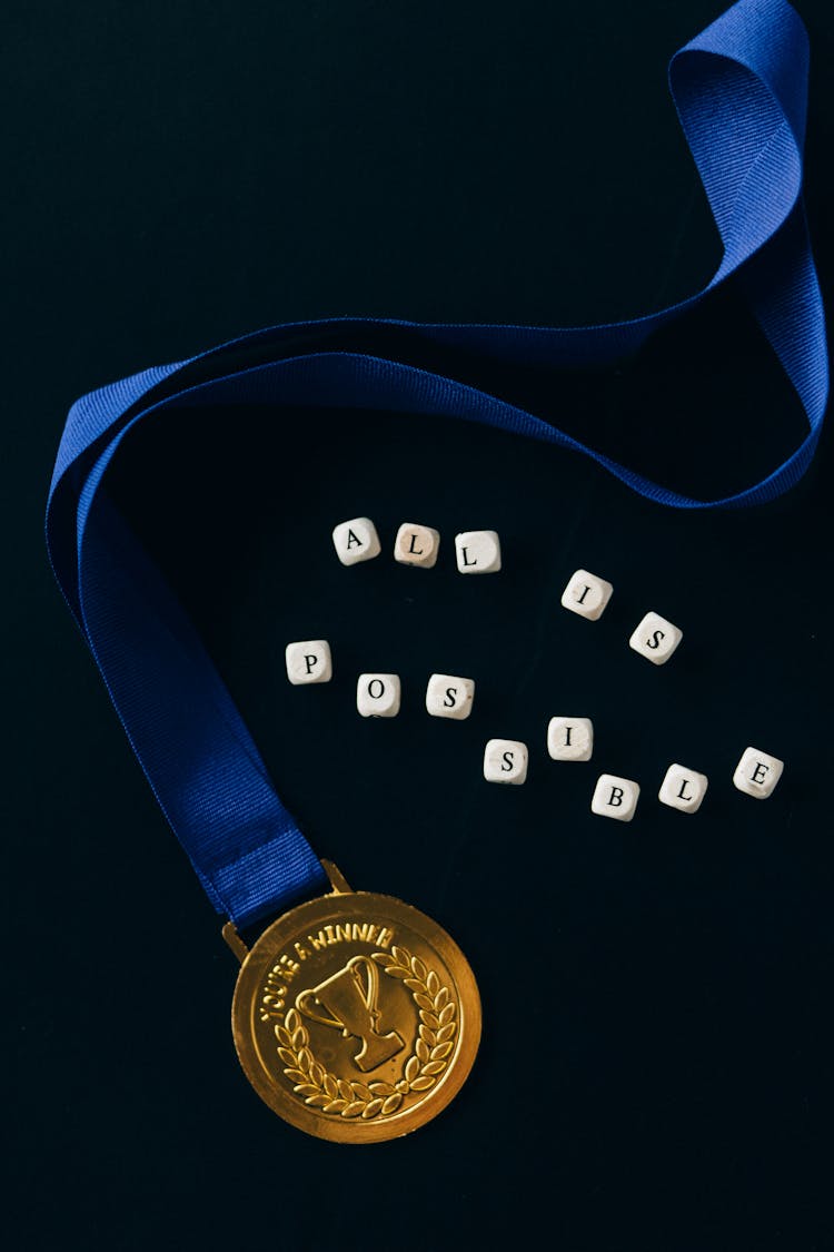 A Gold Medal In Blue Ribbon Strap