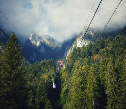 Hoist in High Mountain Landscape