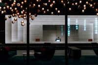 Modern financial office lobby