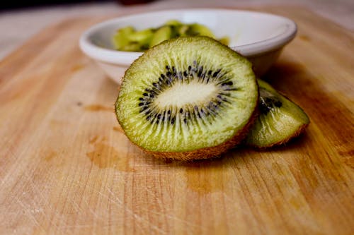 A Close-Up Shot of a Sliced Kiwi Fruit