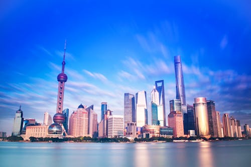 Free Shanghai Skyline Under Blue Sky Stock Photo