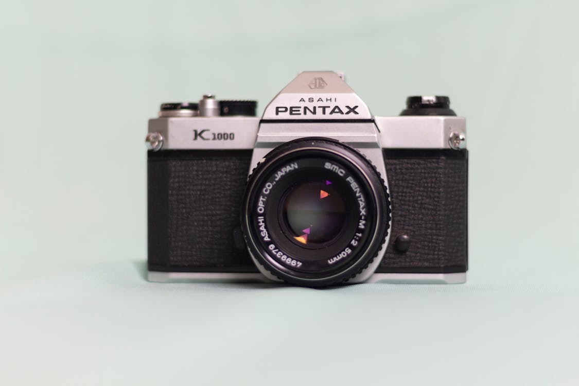 Free Black and Silver Pentax Camera Stock Photo