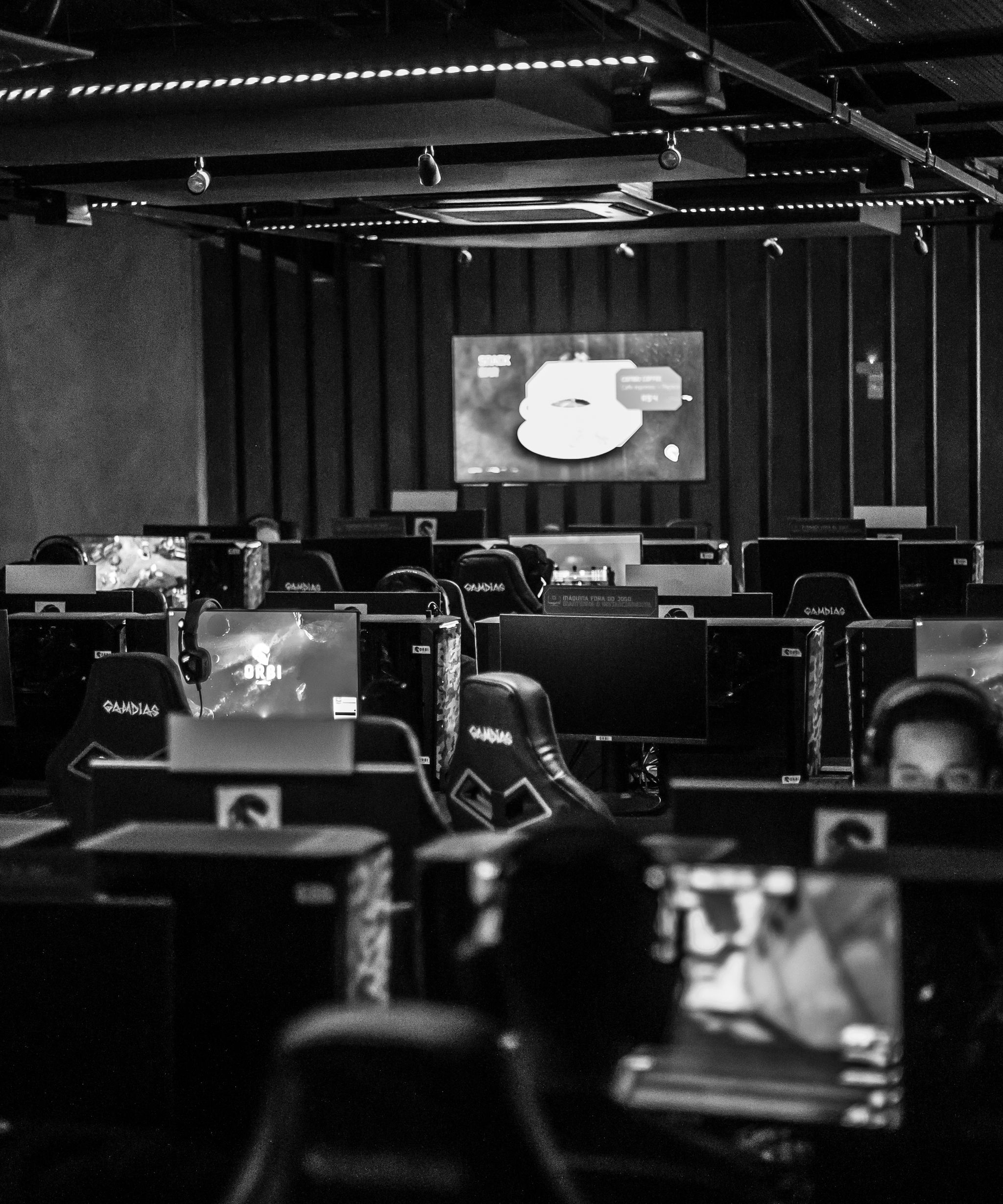 Gamers competing at an esports event