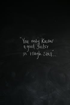 Inspirational message about sailors on a chalkboard background, perfect for motivational themes.