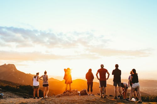 Group of Friends Watching the Sunset