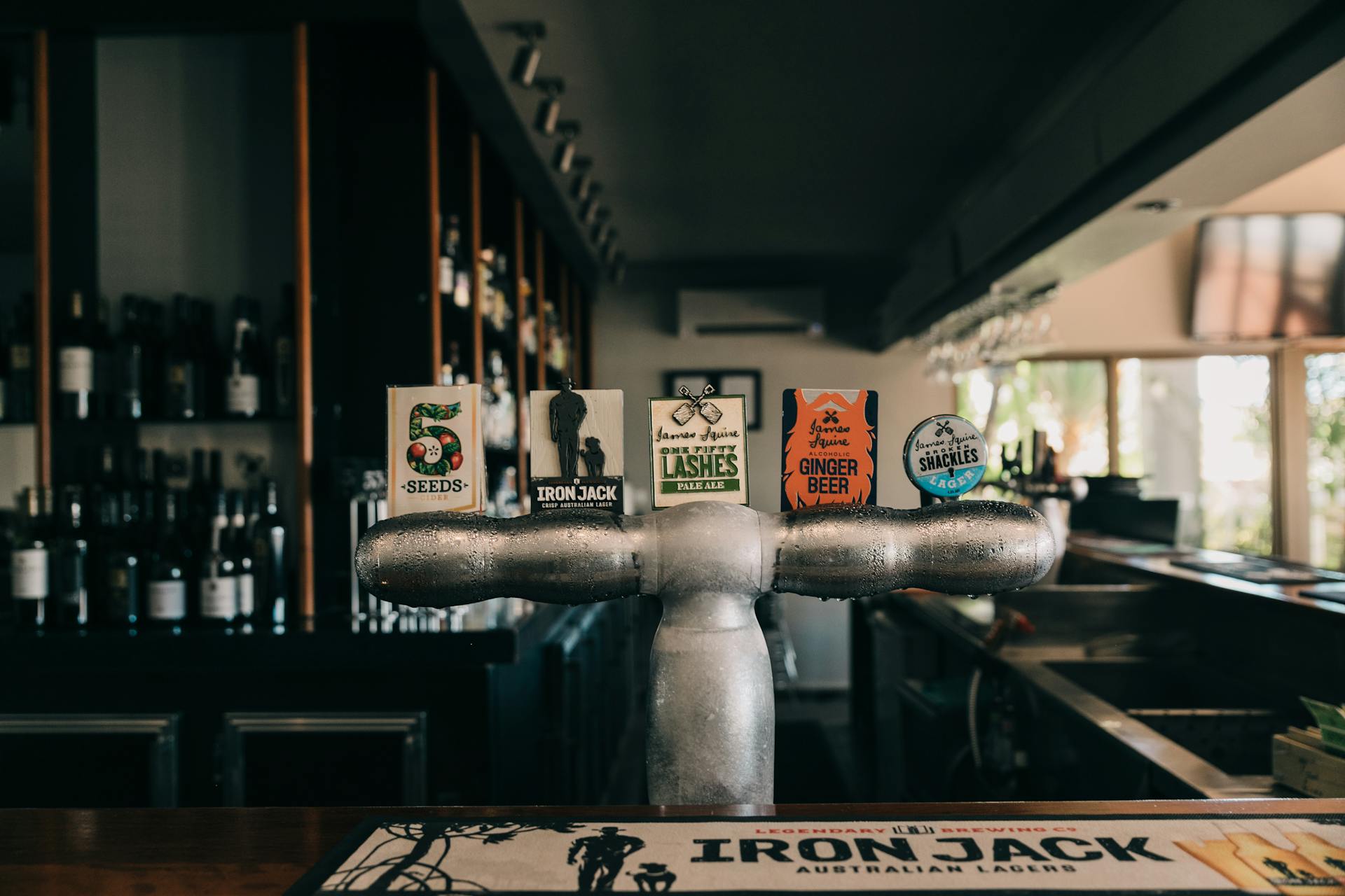 Frozen Beer Tap at the Bar Counter