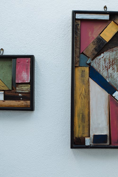 Close-up of Artworks Hanging on a Wall