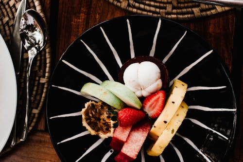 Assorted Fruits on Ceramic Plate