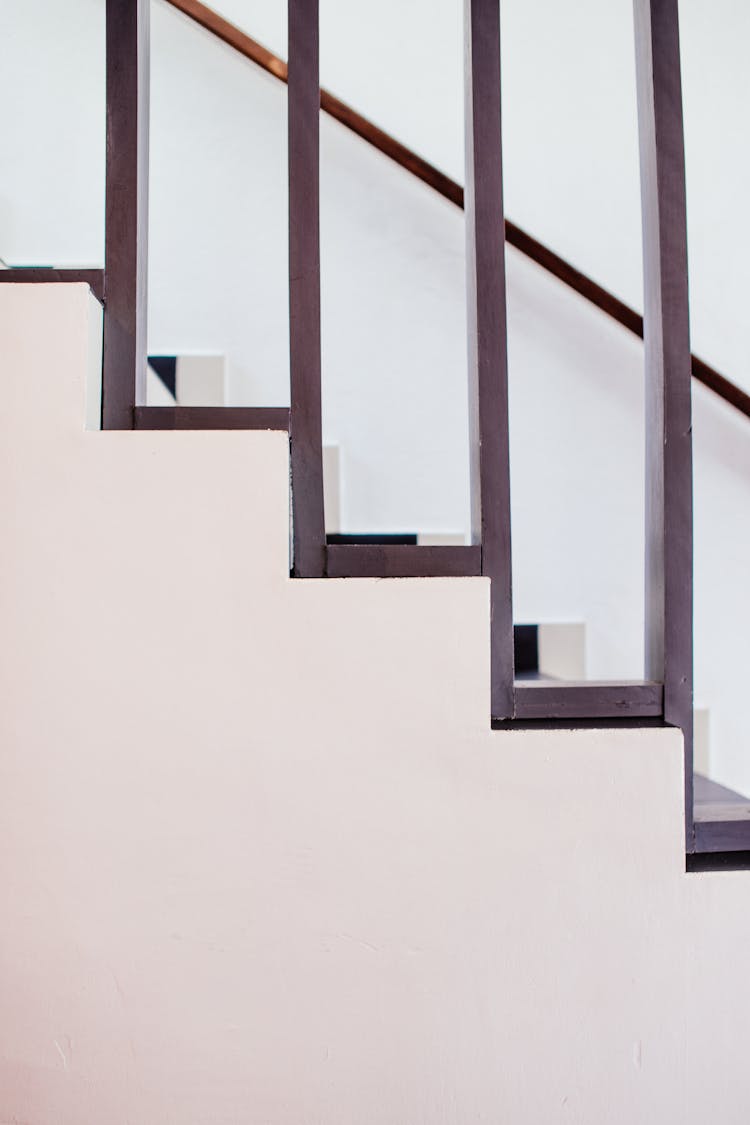 Wood Railings Of A Stair