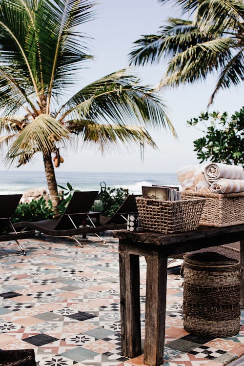 Baskets with Towels in the Resort