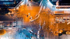 Junction in City at Night