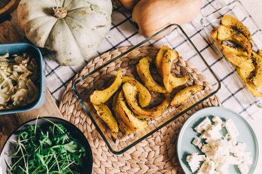 Roasted Butternut Squash and Ground Beef Bake