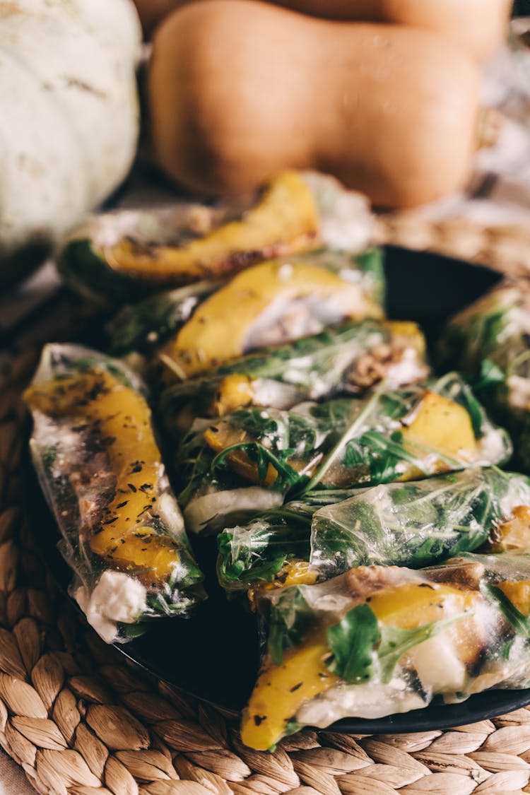 Close-Up Shot Of Wrapped Food 