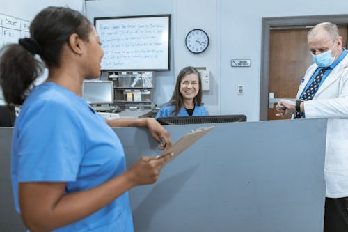 Nurses Smiling at Each Other