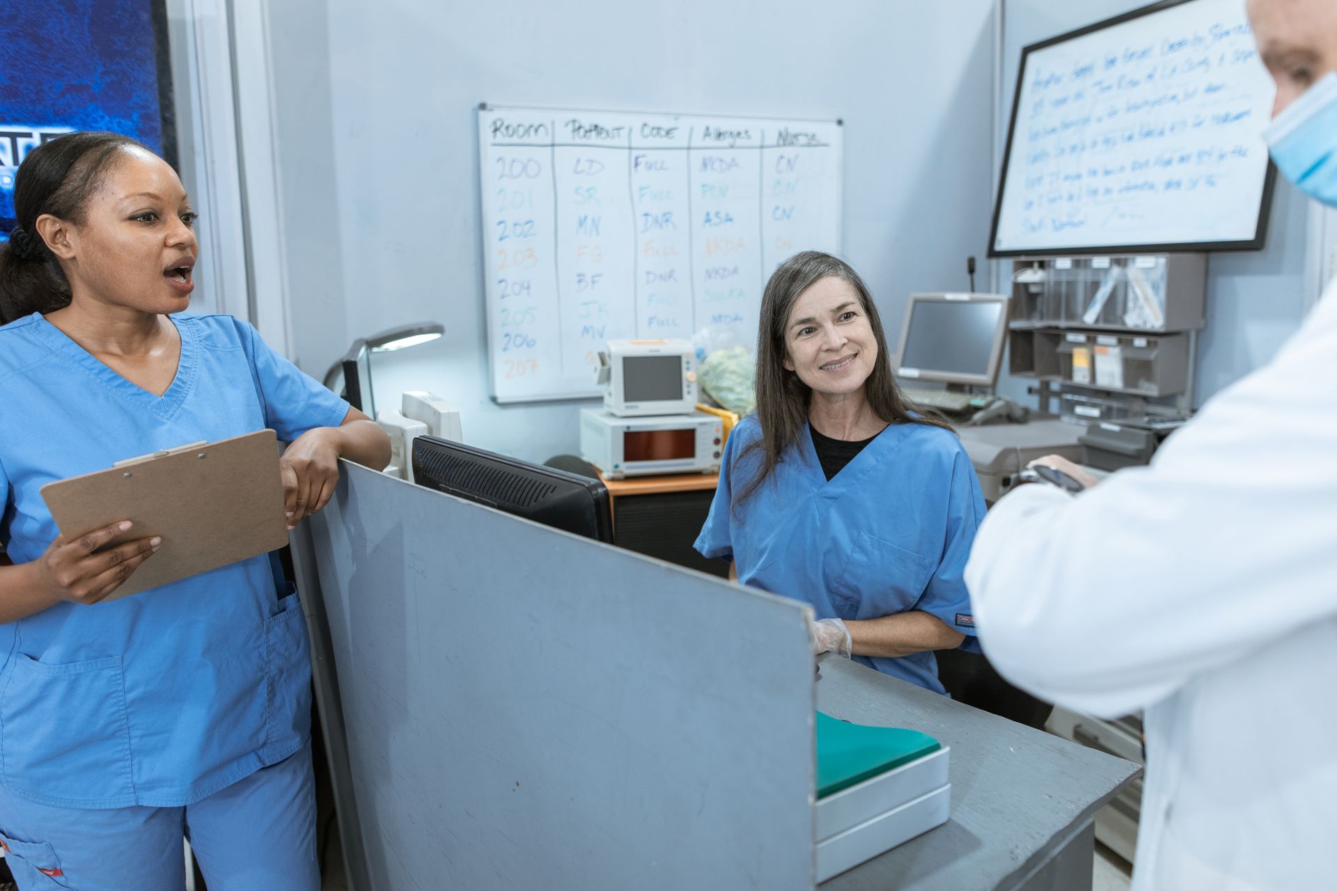 A nurses' station in a hospital ward