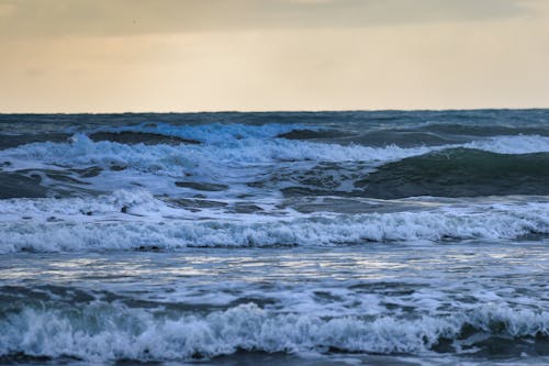 Ocean Waves Crashing on Beach