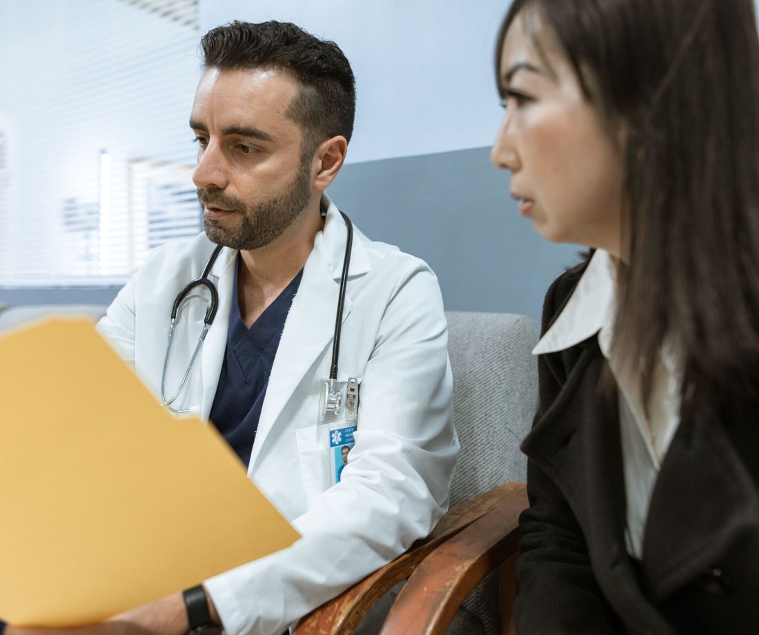 Doctor with patient