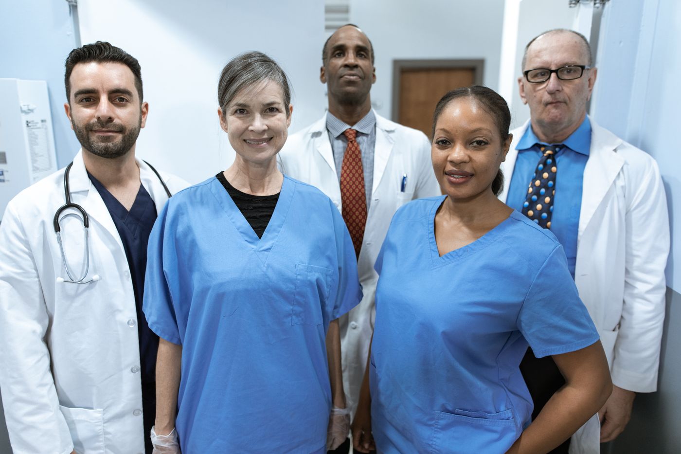 A group of healthcare professionals smiling together