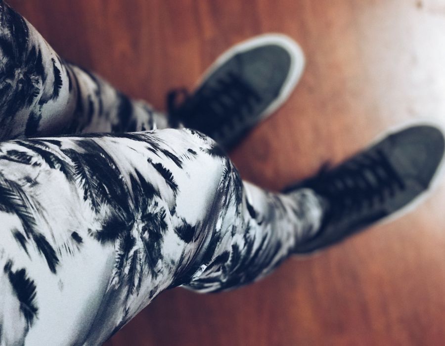 Leggings and trainers