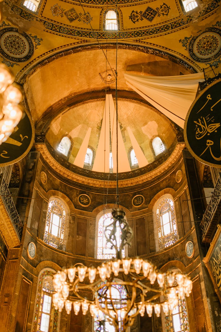 Ornamental Rounded In Shape Dome In Oriental Ancient Mosque