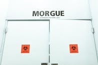 Low Angle Shot of Morgue Entrance