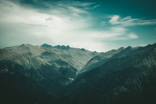 Free A scenic view of the rugged mountain range in Rize, Turkey with a dramatic sky. Stock Photo