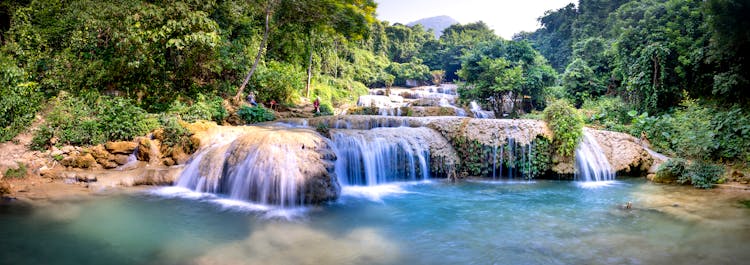 Fast Waterfalls In Tropical Forest