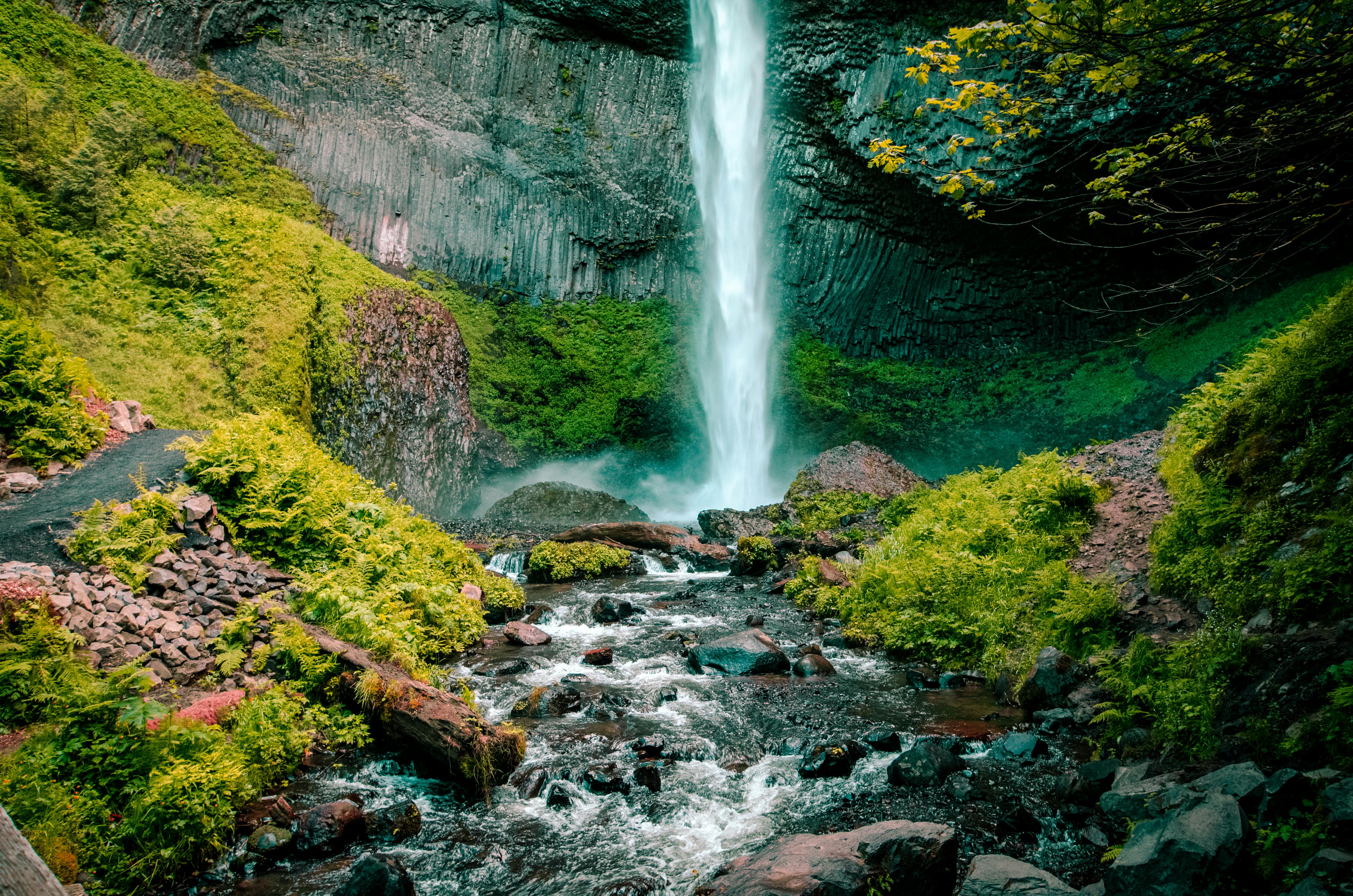 time lapse photography of waterfalls