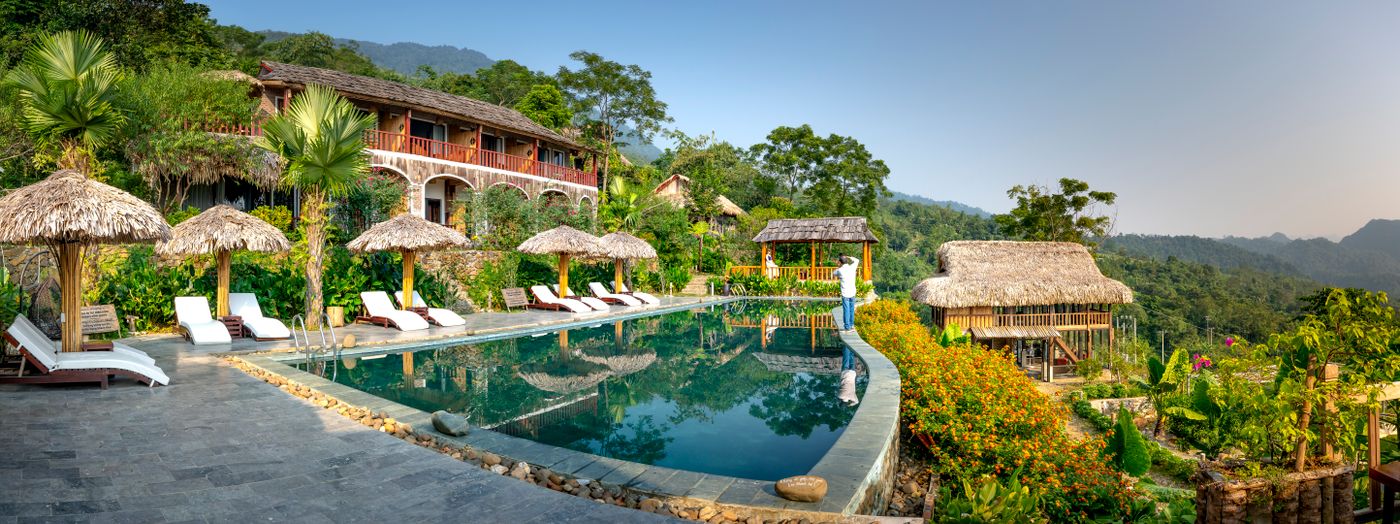 Regular cottage surrounded by greenery at Cove Retreat
