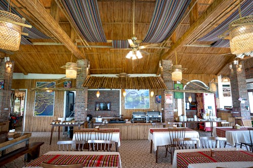 Interior of cafe with counter