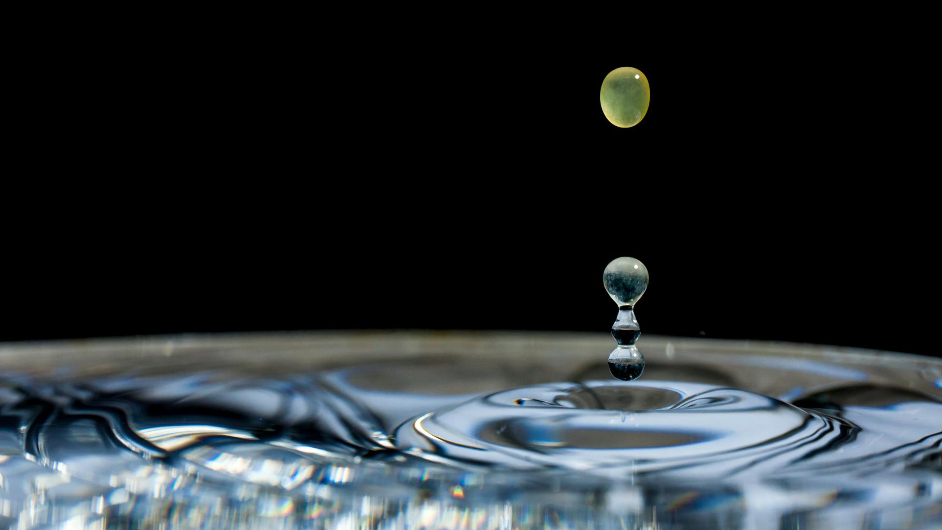 Water droplet creating ripples