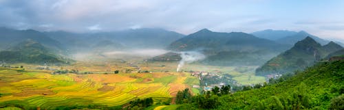 Free Panoramic View of Agricultural Land  Stock Photo