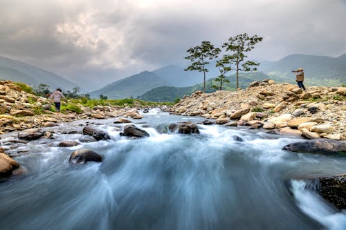 Free View of a Flowing River Stock Photo