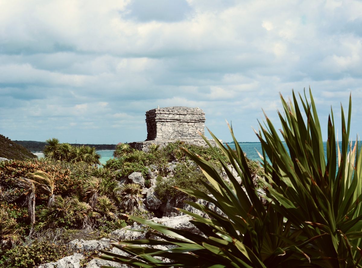 Pirámide maya rodeada de selva