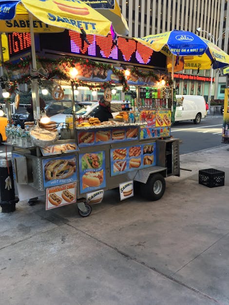 Free stock photo of food cart, hot dog, new york city