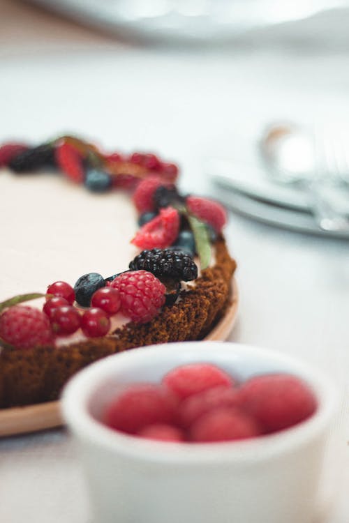 A Cake With Fresh Berries Toppings