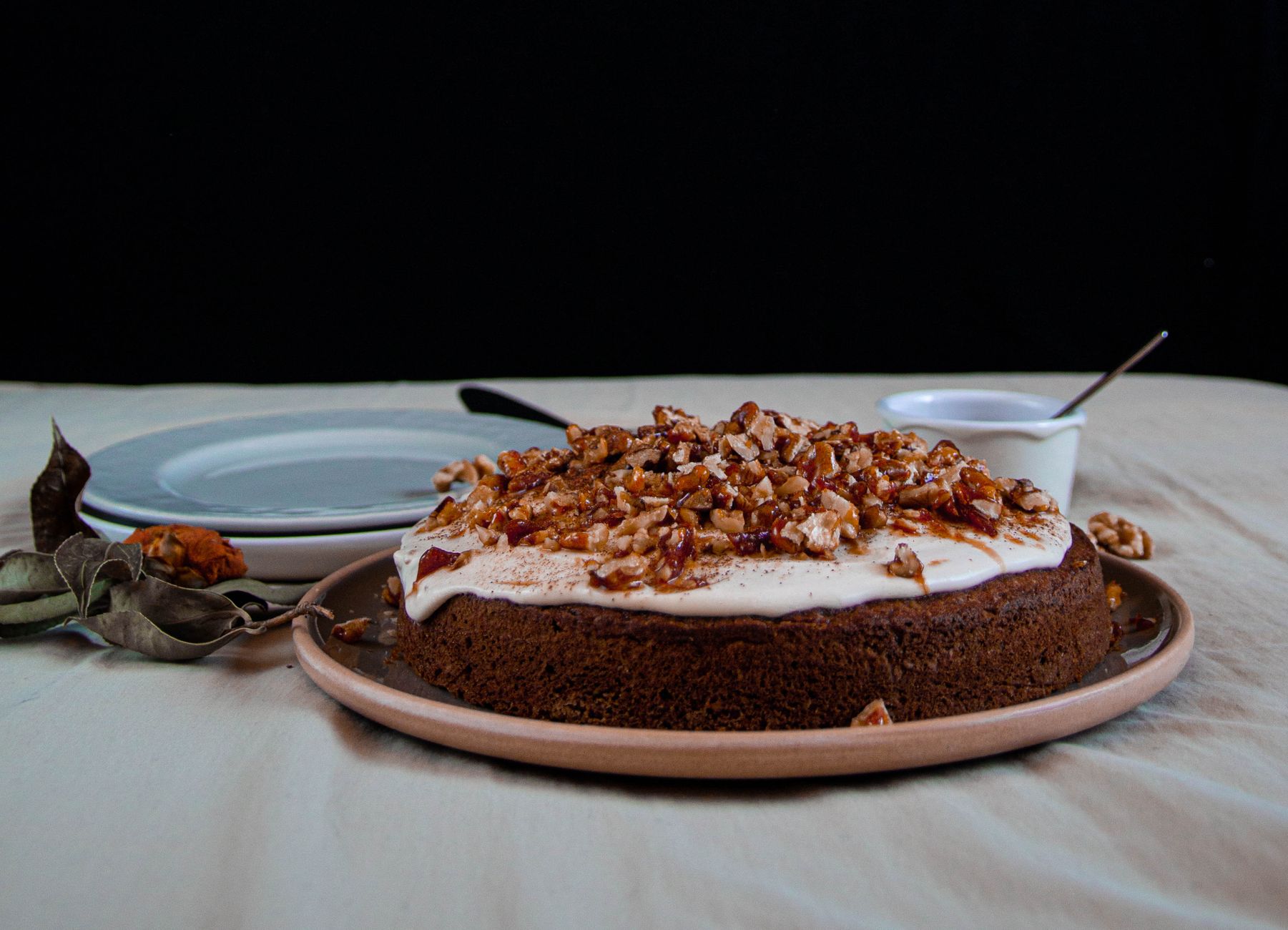 Banana bread loaf and slices on a wooden board