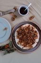 White Ceramic Plate With Brown Food