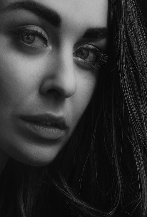 A Close-Up Shot of a Woman's Face