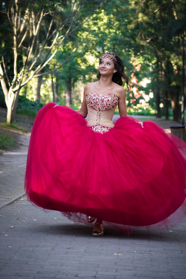 Woman Wearing Gown Walking